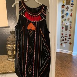 Tribal Colorful Black Cotton Eloquii Dress Sz18